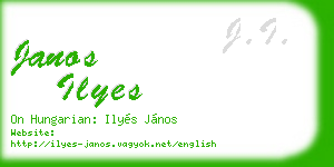 janos ilyes business card